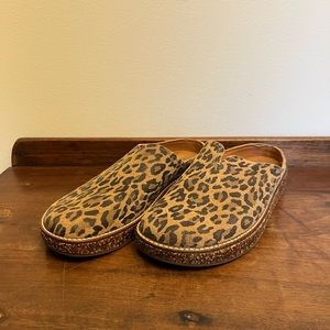 Lucky Brand Tamala Natural Distressed Leopard Print Slides Slip On Size 9M/40